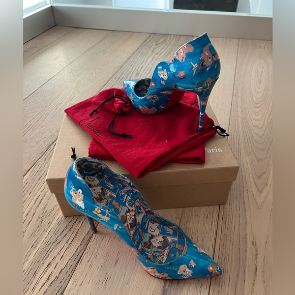 💙 Christian Louboutin Hot Chick 100 Odissey Patent Pumps Heels Greek Myk… - Picture 4 of 11